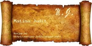 Matisa Judit névjegykártya